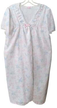 Vtg Carriage Court SEARS 1pc Sleepwear Light Robe Cottage Floral Sz. M 12-14 USA